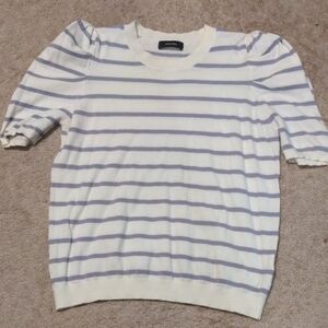 Women's Striped Sweater - White and Gray